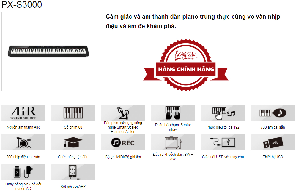 casio privia px s3000 gia re